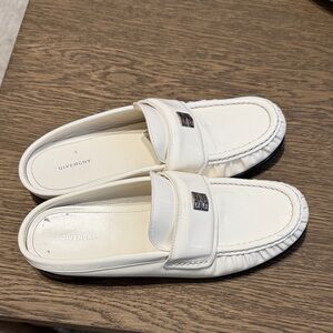 Givenchy Cream Leather Slip-On Loafers